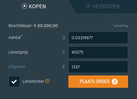 trading interface